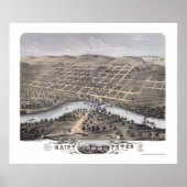Saint Peter, MN Panoramic Map - 1870 Poster (Voorkant)