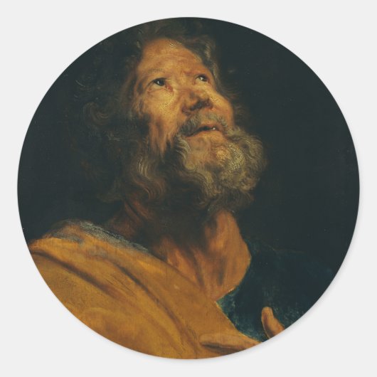 Saint Peter van Antoon van Dyck Ronde Sticker (Voorkant)