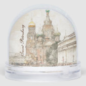Saint Petersburg Russia Snow Globe – Vintage  Sneeuwbol (Achterkant)