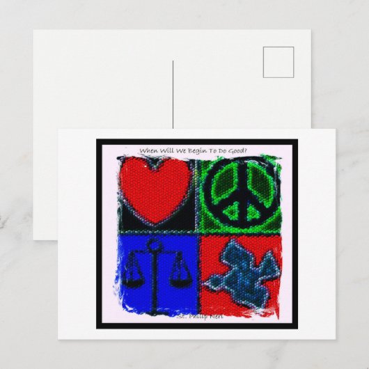 Saint Philip Neri Quote Briefkaart (Voorkant / Achterkant)