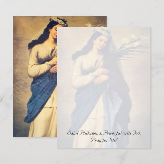 Saint Philomena Inspirational card (Voorkant / Achterkant)