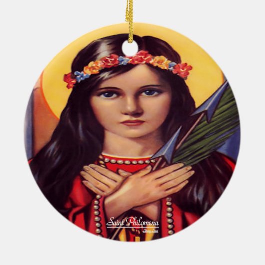 Saint Philomena Keramisch Ornament (Achterkant)