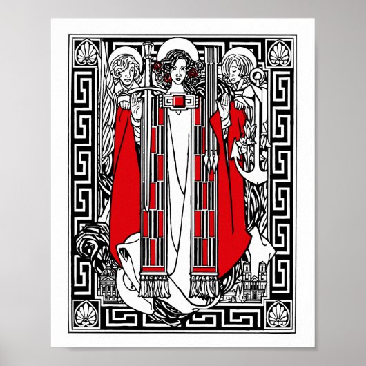 Saint Philomena vergezeld van Angels Poster (Voorkant)