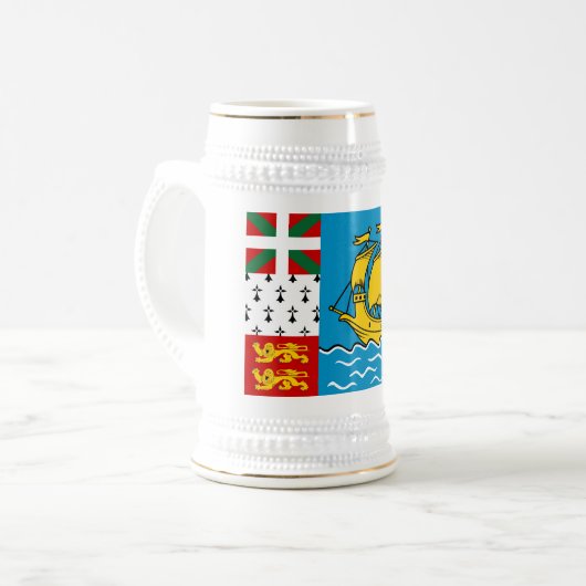 Saint Pierre en Miquelon Flag Bierpul (Voorkant links)