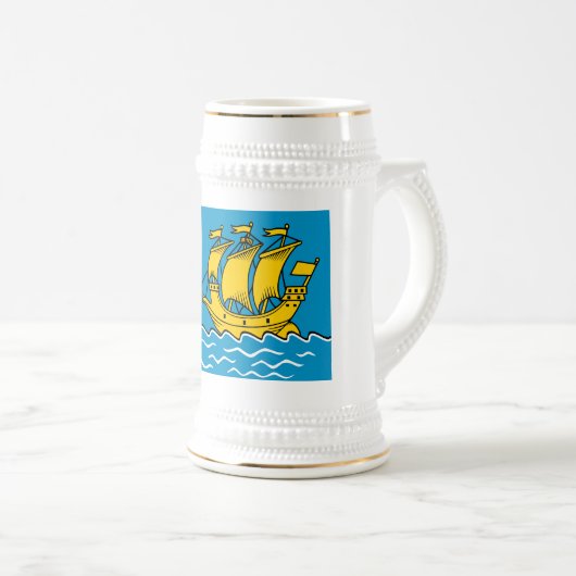 Saint Pierre en Miquelon Flag Bierpul (Voorkant rechts)