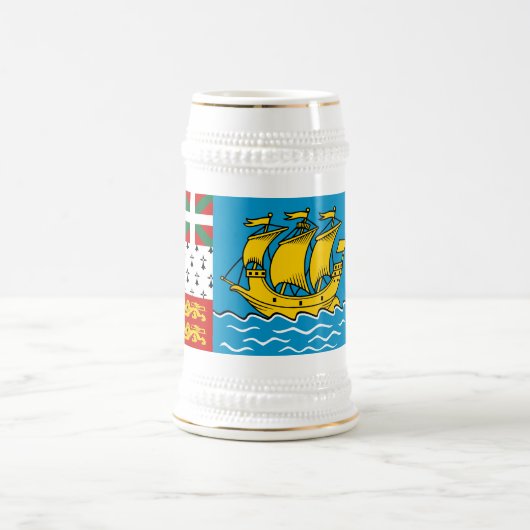 Saint Pierre en Miquelon Flag Bierpul (Center)