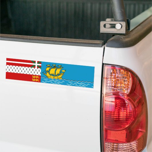 Saint Pierre en Miquelon Flag Bumpersticker (Op Truck)