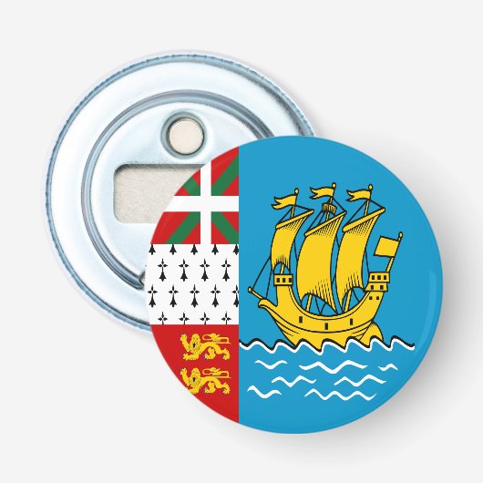 Saint Pierre en Miquelon Flag Button Flesopener (Voorkant)