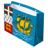 Saint Pierre en Miquelon Flag Groot Cadeauzakje (Achterkant Gekanteld)