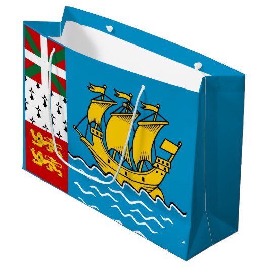 Saint Pierre en Miquelon Flag Groot Cadeauzakje (Voorkant Gekanteld)