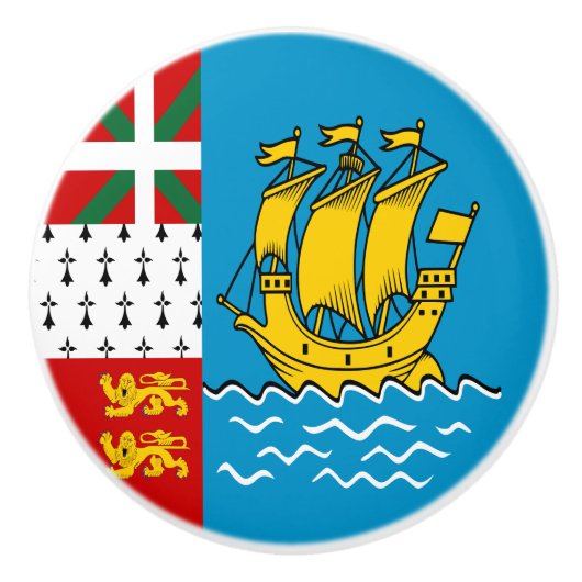 Saint Pierre en Miquelon Flag Keramische Knop (Voorkant)