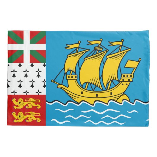 Saint Pierre en Miquelon Flag Kussensloop (Achterkant)