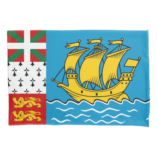 Saint Pierre en Miquelon Flag Kussensloop (Voorkant)