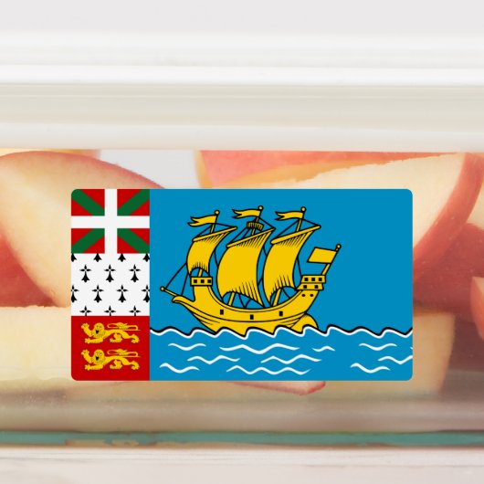 Saint Pierre en Miquelon Flag Labels (Aangebracht)