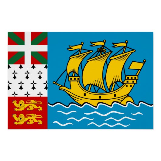 Saint Pierre en Miquelon Flag Perfect Poster (Voorkant)