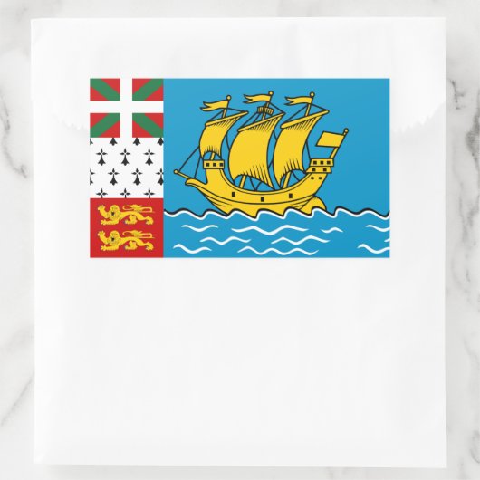 Saint Pierre en Miquelon Flag Rechthoekige Sticker (Tas)
