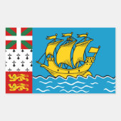 Saint Pierre en Miquelon Flag Rechthoekige Sticker (Voorkant)