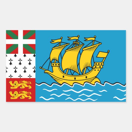 Saint Pierre en Miquelon Flag Rechthoekige Sticker (Voorkant)