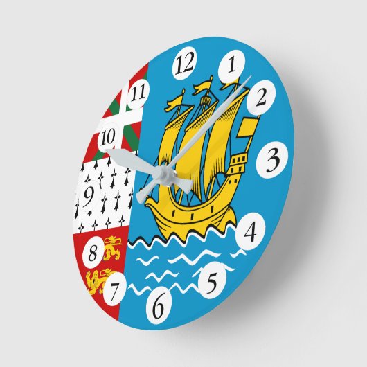 Saint Pierre en Miquelon Flag Ronde Klok (Hoek)