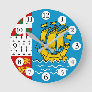 Saint Pierre en Miquelon Flag Ronde Klok