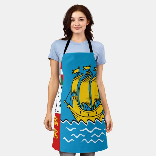 Saint Pierre en Miquelon Flag Schort (Gedragen)