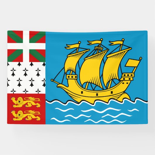 Saint Pierre en Miquelon Flag Spandoek (Horizontaal)