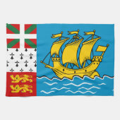 Saint Pierre en Miquelon Flag Theedoek (Horizontaal)