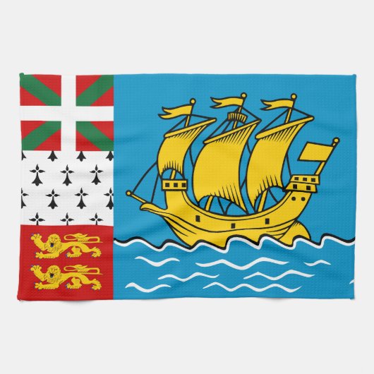 Saint Pierre en Miquelon Flag Theedoek (Horizontaal)