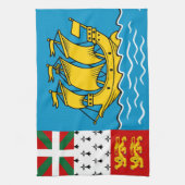 Saint Pierre en Miquelon Flag Theedoek (Verticaal)