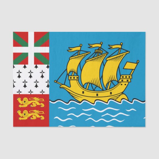 Saint Pierre en Miquelon Flag Tissuepapier (Voorkant)