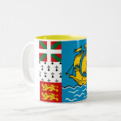 Saint Pierre en Miquelon Flag Tweekleurige Koffiemok (Voorkant links)