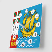 Saint Pierre en Miquelon Flag Vierkante Klok (Hoek)