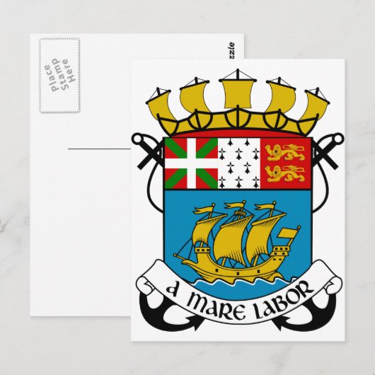 Saint-Pierre en Miquelon (Frankrijk) Wapenstoofpot Briefkaart (Voorkant / Achterkant)