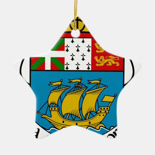 Saint-Pierre en Miquelon (Frankrijk) Wapenstoofpot Keramisch Ornament (Voorkant)