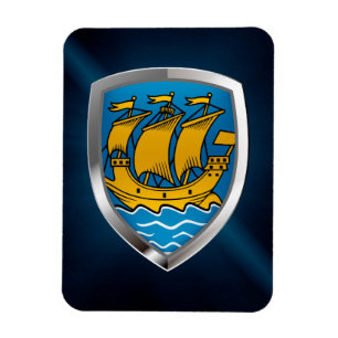 Saint-Pierre en Miquelon Metallic Emblem Magneet
