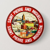 Saint-Pierre en Miquelon Ronde Button 7,6 Cm (Voorkant)