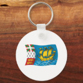 Saint Pierre en Miquelon Vlag Sleutelhanger (Voorkant)