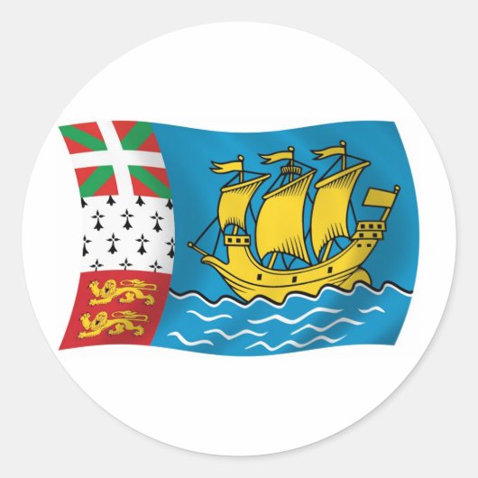 Saint Pierre en Miquelon Vlag Sticker (Voorkant)