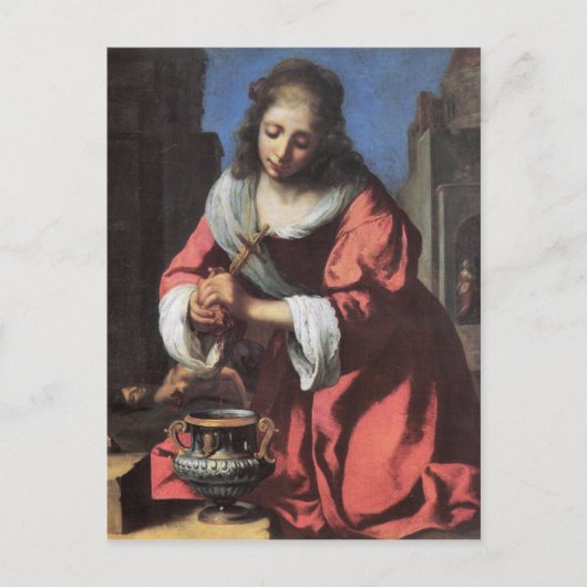 Saint Praxedis van Johannes Vermeer Briefkaart (Voorkant)
