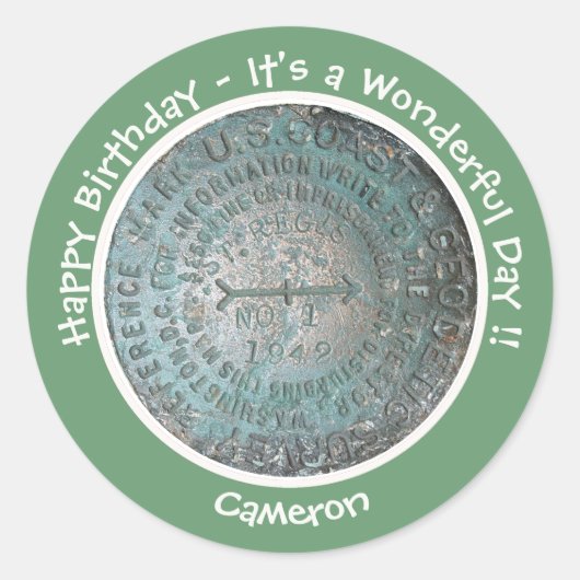 Saint Regis Mountain USGS Benchmark Party Items Ronde Sticker (Voorkant)