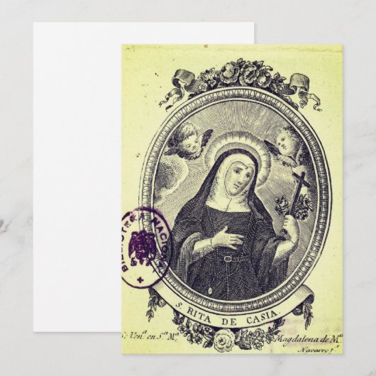 Saint Rita van Cascia Kaart (Voorkant / Achterkant)