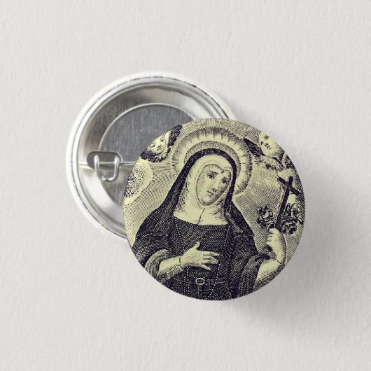 Saint Rita van Cascia Ronde Button 3,2 Cm (Voorkant /achterkant)