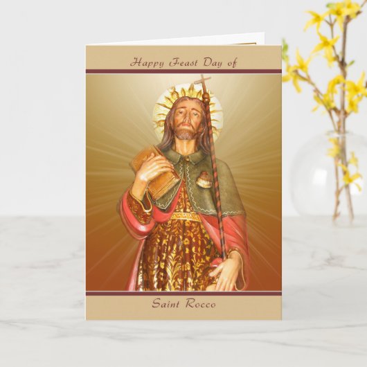 Saint Rocco Feast Day - Blank Note Card Kaart (Gele Bloem)