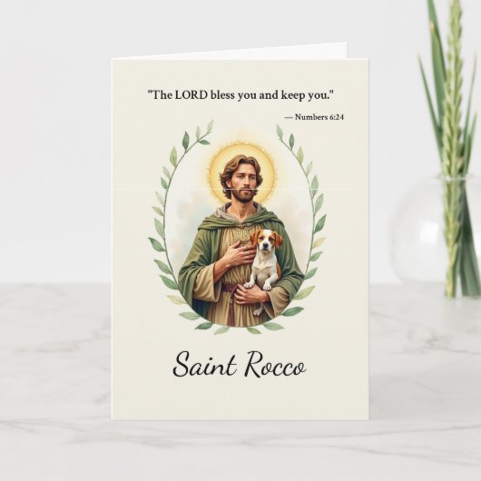 Saint Rocco Goden Vrede met de Schrift Kaart (Voorkant)