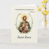 Saint Rocco Goden Vrede met de Schrift Kaart (Gele Bloem)