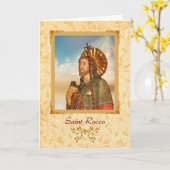 Saint Rocco - Happy Feast Day Wenskaart Kaart (Gele Bloem)