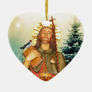 Saint Rocco Heart Prayer Keramisch Ornament