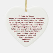 Saint Rocco Heart Prayer Keramisch Ornament (Achterkant)
