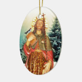 Saint Rocco Oval Prayer Keramisch Ornament (Links)