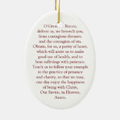 Saint Rocco Oval Prayer Keramisch Ornament (Achterkant)